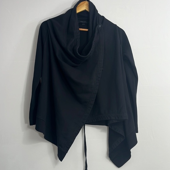 All Saints Sweaters - All‎ Saints XS Black 100% Cotton Wrap Cardigan Sweater